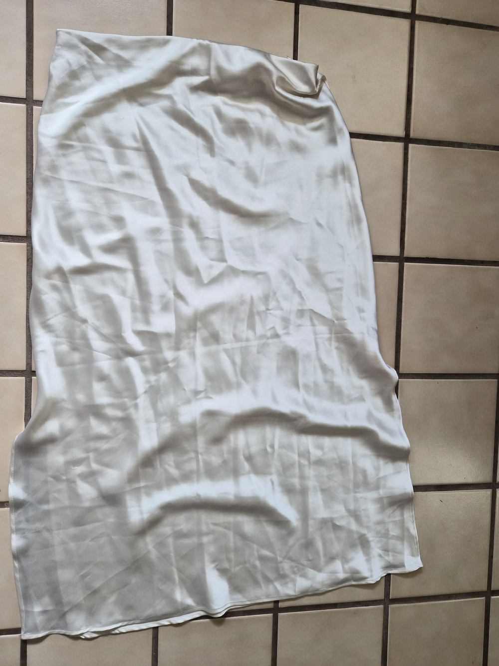 Mango Ivory Satin Maxi Skirt